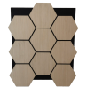 Hexagone Bois Acoustique Chêne | Murale Phonique 66x81 cm