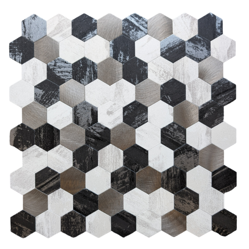 Credence Cuisine a coller Mosaique Hexagone Beige