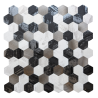 Mosaique Adhésive Credence Hexagone Cobalt Noir Beige