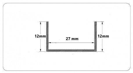Profilé U chromée Pour Panneau acoustique bois