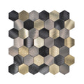 Crédence Mosaique Autocollant Noir Doré pour Cuisine et Salle de Bain