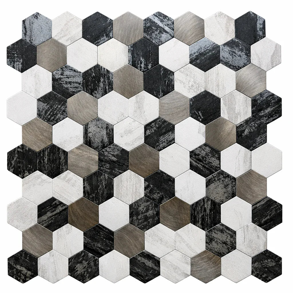 Crédence Adhésive - Mosaïque Cuisine a Coller Noir Beige