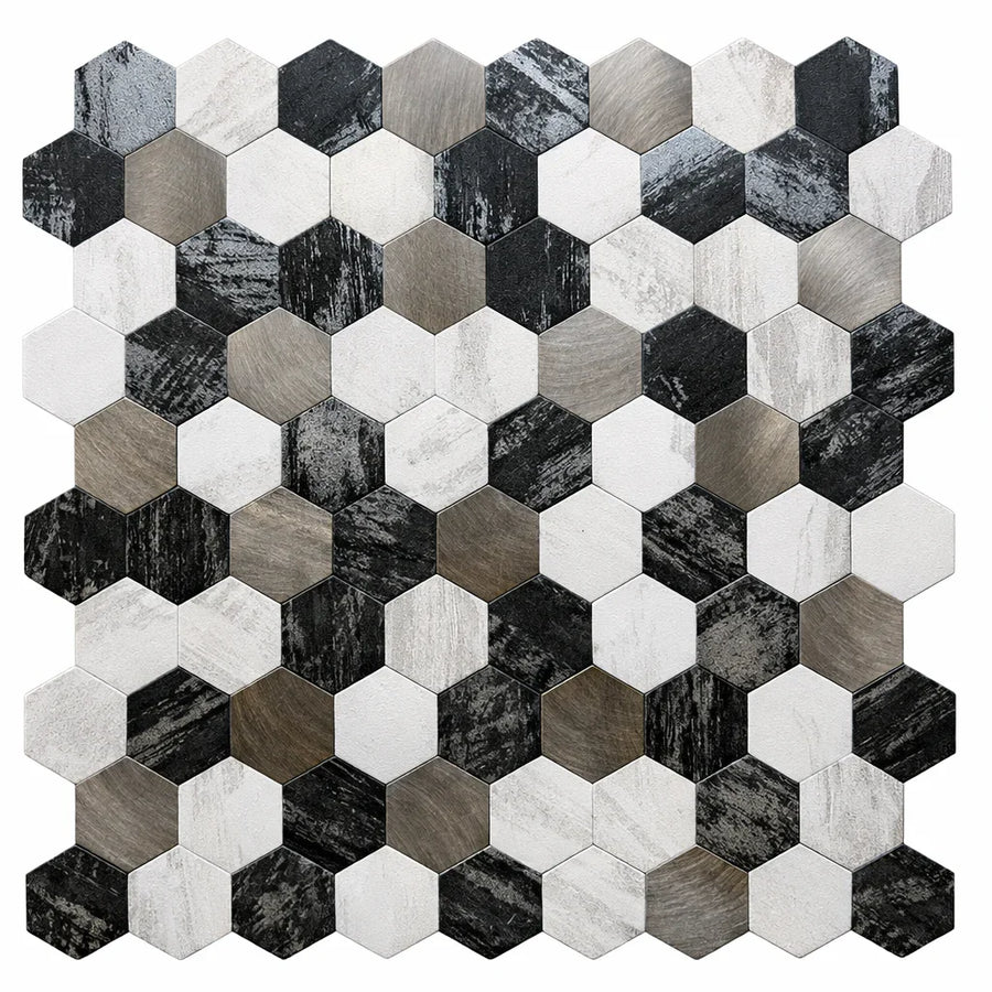 Crédence Adhésive - Mosaïque Cuisine a Coller Noir Beige