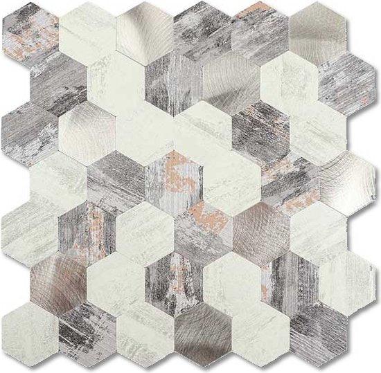 Crédence Adhésive Mosaique Hexagonale Beige Pour Cuisine