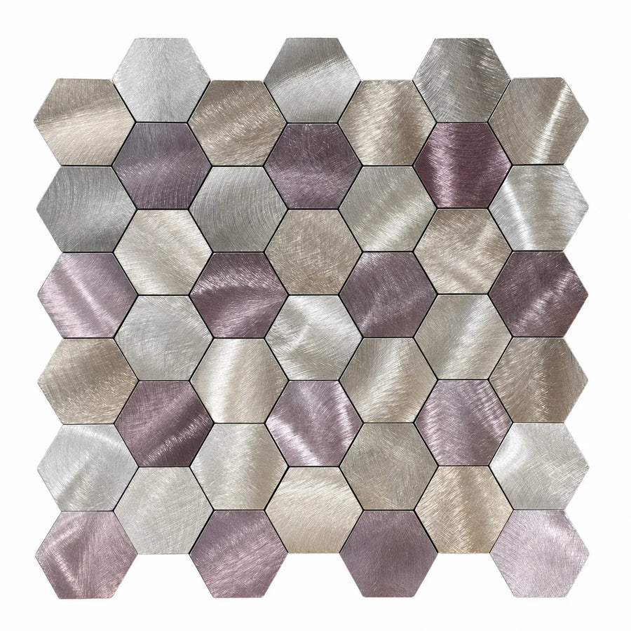 Crédence Autocollante Hexagone Violet — Mosaïque Cuisine, Salle de Bain & WC