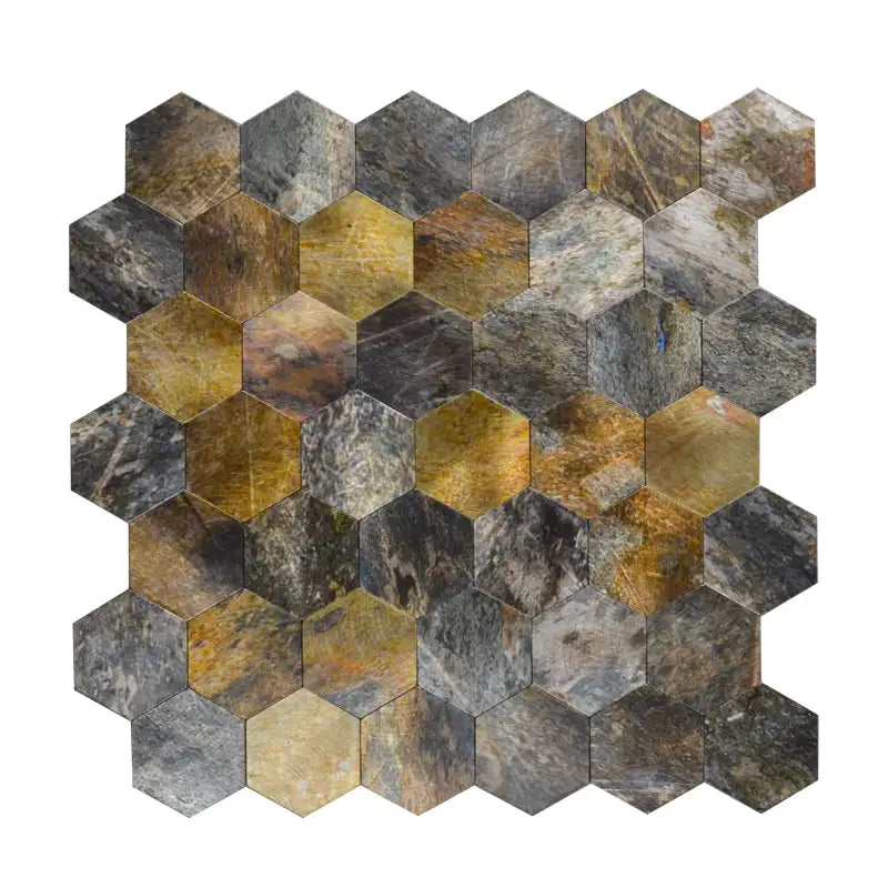 Crédence Autocollante Mosaique Cuivre Brillant Impérmeable - By My Deco