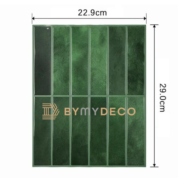 Crédence Cuisine – Sticker Carrelage Vinyle Vertical Vert