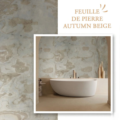 Feuille De Pierre Naturelle Autumn Beige - Salle De Bain 260 x 120 CM