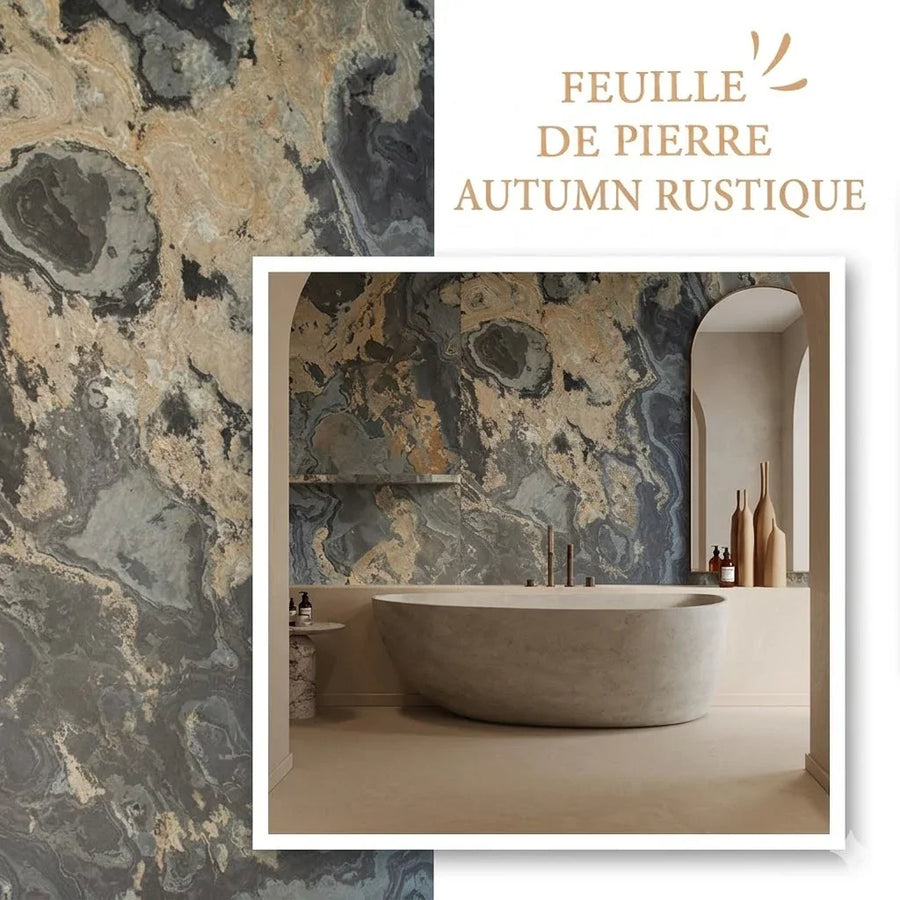 Feuille de Pierre Naturelle Autumn Rustique – Revêtement Mural Intérieur & Extérieur