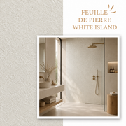Feuille de Pierre Naturelle White Island Blanc Scintillant – 260 x 120 cm
