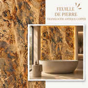 Feuille de Pierre Translucide Antique Copper Rouille – Pour Mur Rétroéclairé LED (260×120 cm)
