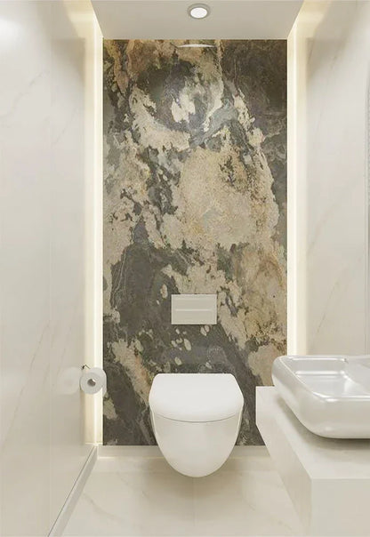 Feuille de pierre naturelle Autumn Rustique en revêtement mural WC suspendu avec rétroéclairage