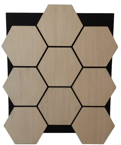 Hexagone Bois Acoustique Chêne | Murale Phonique 66x81 cm - By My Deco