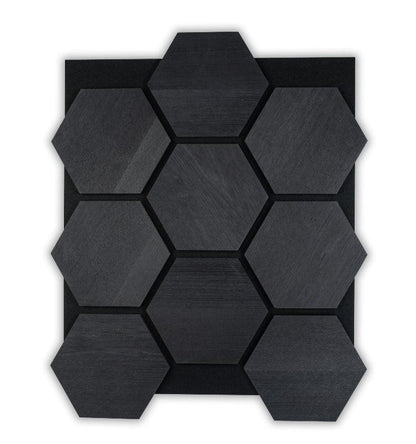 Hexagone Bois Acoustique Noir | Décoration Mural - By My Deco