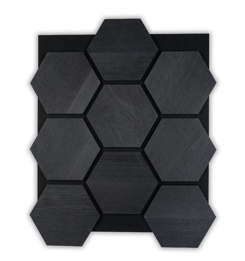Hexagone Bois Acoustique Noir | Décoration Mural - By My Deco
