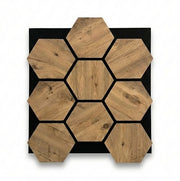 Hexagone Bois Acoustique Rustique | Décoration Murale Bois