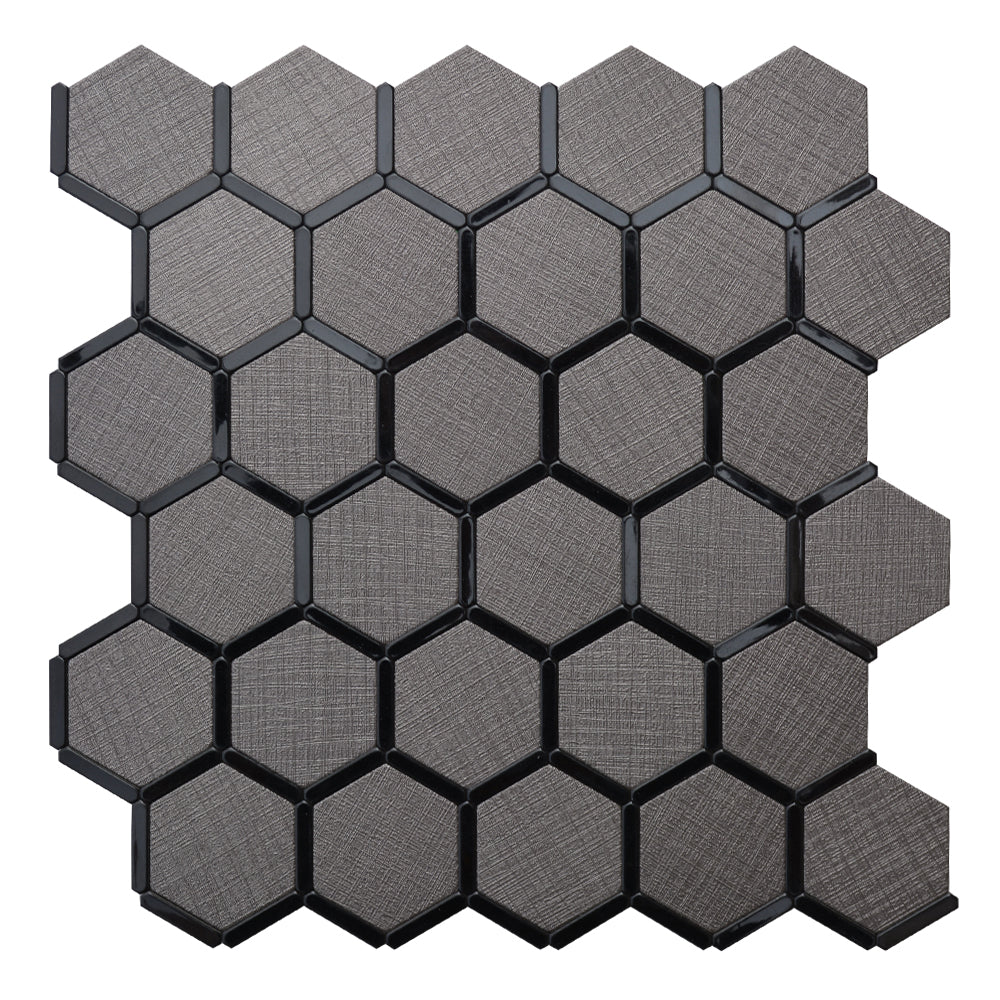 Mosaïque Adhésive Hexagonal Noir Design Décoration mural