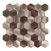 Mosaïque Adhésive Hexagone Champagne Cuivré