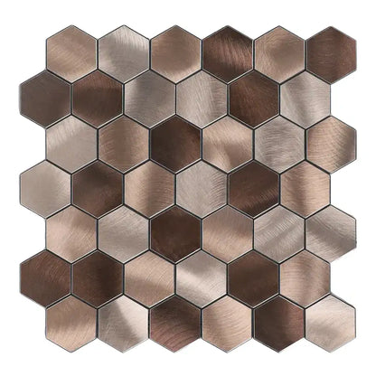 Mosaïque Adhésive Hexagone Champagne Cuivré