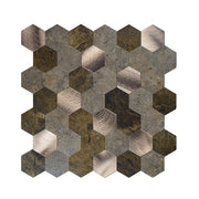 Mosaique Adhésive Hexagone Cuivre Marron Pour Crédence De Cuisine