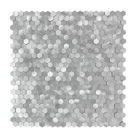 Plaque Mosaique Adhésive Crédence de Cuisine Relief Chromée 3D
