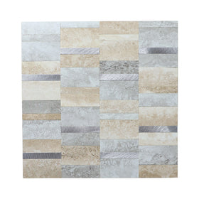 Crédence Adhesive - Mosaique Beige Argent 30 x 30 cm