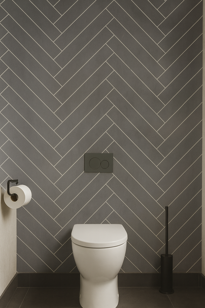 panneau mural chevron toilette dans la toilette