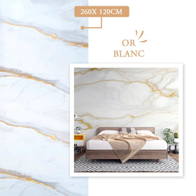 Panneau Mural PVC Effet Marbre Doré – Étanche et facile à poser