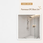 Panneau Mural Blanc Mat SPC Uni – Salle de Bain & Douche 260 x 120 cm