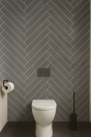 Panneau Mural PVC Chevron Anthracite