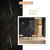 Panneau Mural PVC Marbre Noir Brillant – Imperméable Douche & Salle De Bain