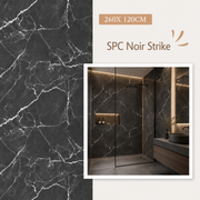 Panneau Mural Salle de Bain SPC Noir Strike Mat – Étanche & Anti-Rayure