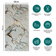 Panneau Mural Marbre PVC Doré Brillant Qatar étanche