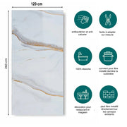 Panneau Mural PVC Imitation Marbre Doré antibactérien