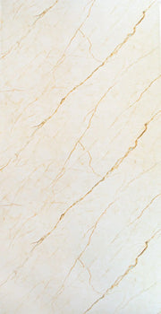 Plaque Mural PVC Imitation Marbre Beige Brillant pour salle de bain
