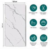 Panneau Mural PVC Effet Marbre Blanc pour salle de bain