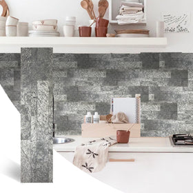 Pierre Naturelle Parement Adhésive Gris New York Brillant