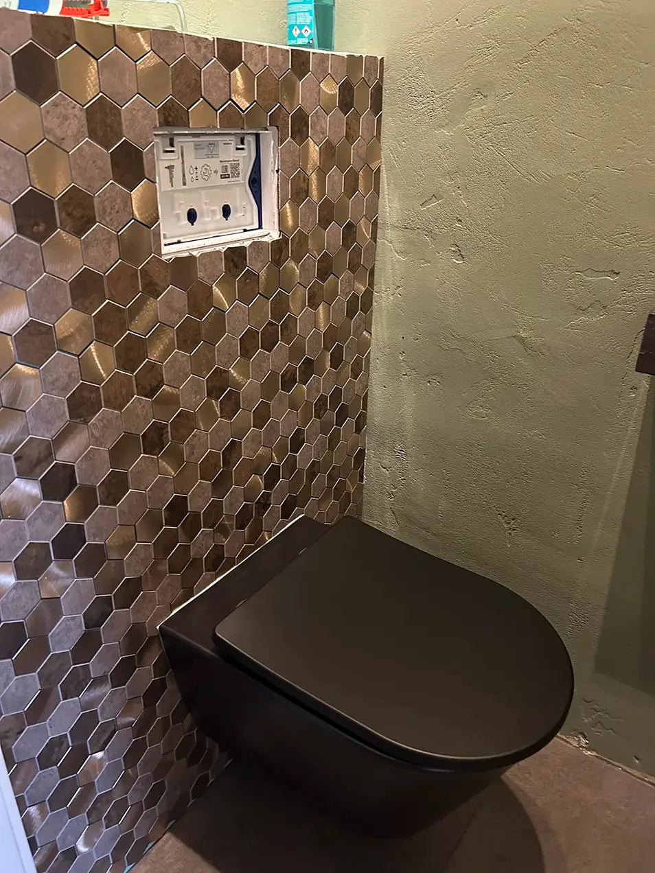 Crédence Adhésive Hexagone Cuivre Relief 3D V-Joint - vue alternative