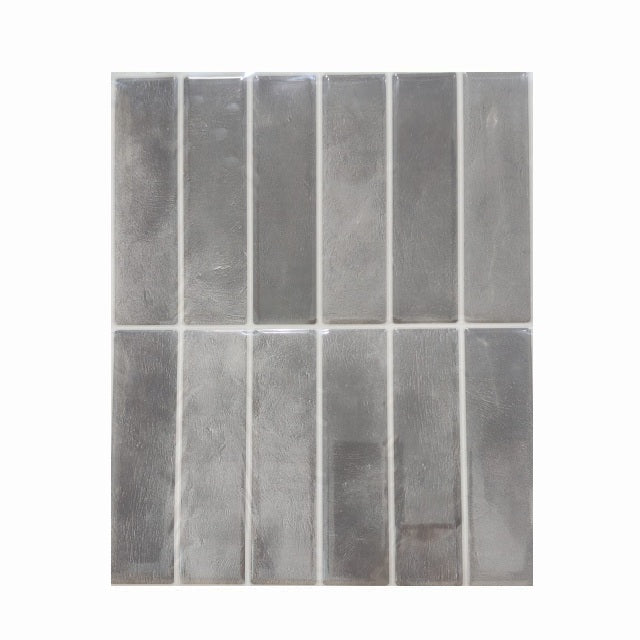 Crédence Cuisine – Sticker Carrelage Vinyle Vertical Gris Anthracite