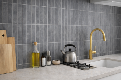 Sticker Carrelage Gris Anthracite Crédence cuisine