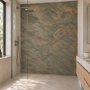 Feuille de pierre Amazon Forest 260 x 120 cm dans une salle de bain