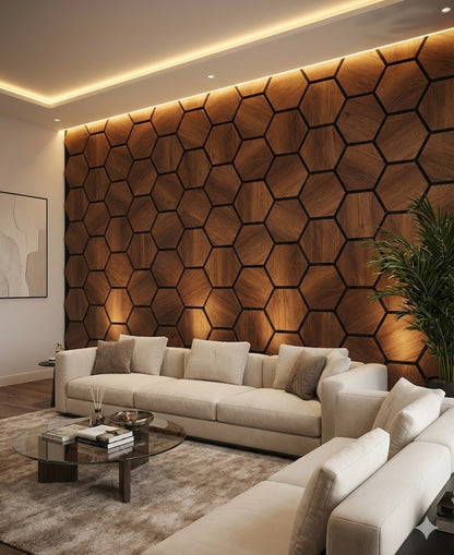 hexagone_noyer_pose_dans_la_salon_acoustique