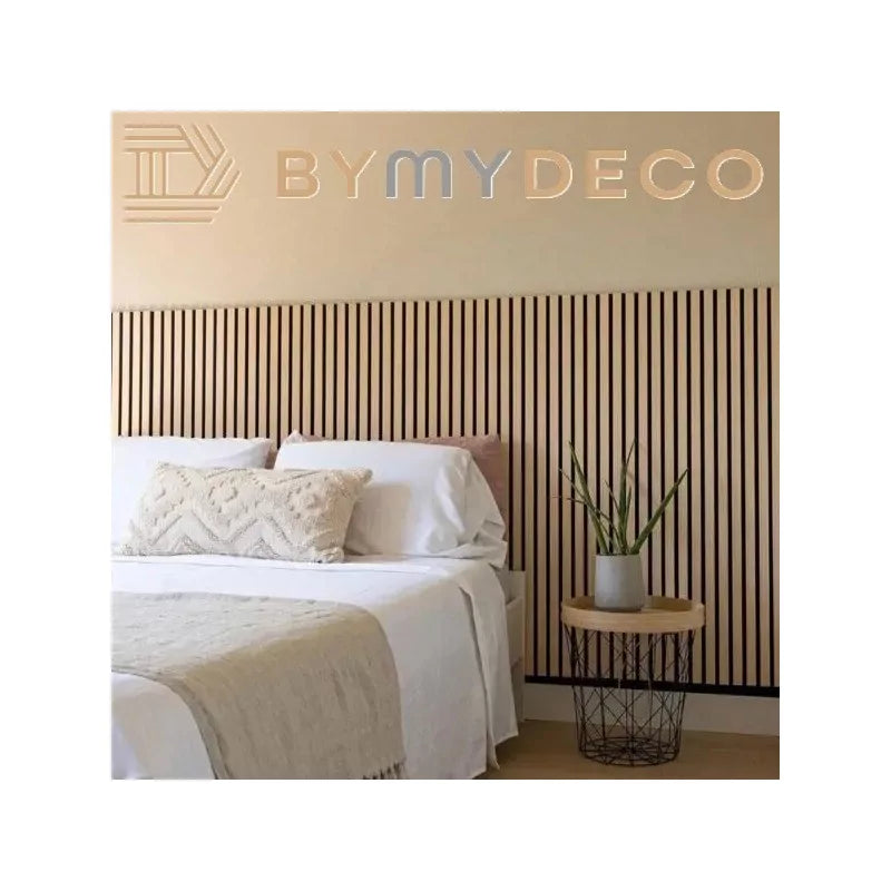 panneau acoustique bois Chêne tête de lit chambre à coucher