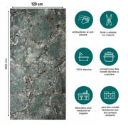 Détail du veinage du panneau PVC effet marbre Arizona vert — ByMyDeco
