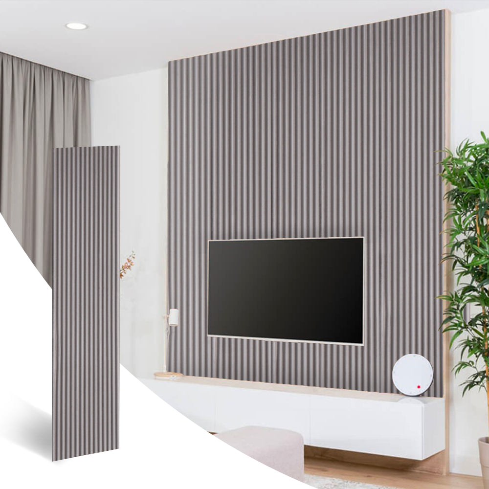 Panneau Acoustique Bois Daim Gris Clair - 260 x 60 cm