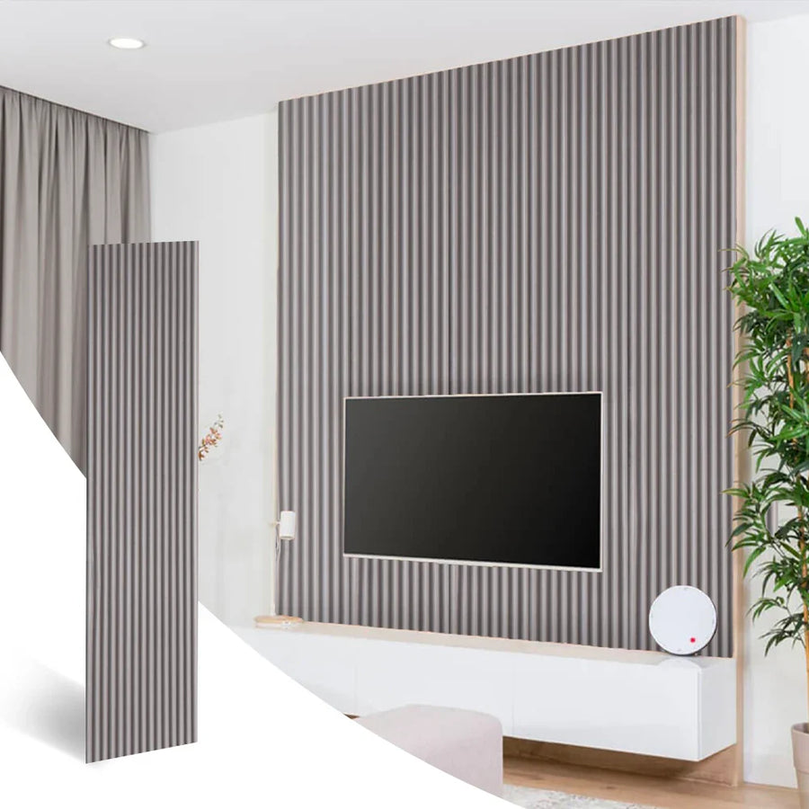 Panneau Acoustique Bois Daim Gris Clair - 260 x 60 cm