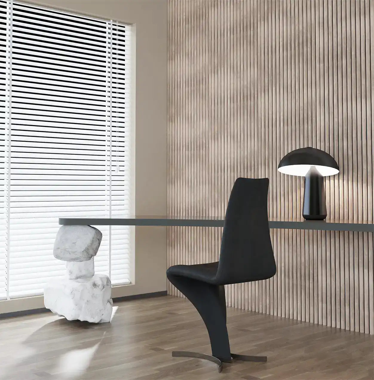 Panneau Bois Daim Taupe Posé Mural 