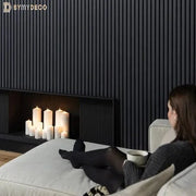 Panneau Acoustique Bois Noir 270 - Tasseaux Bois Noir - By My Deco
