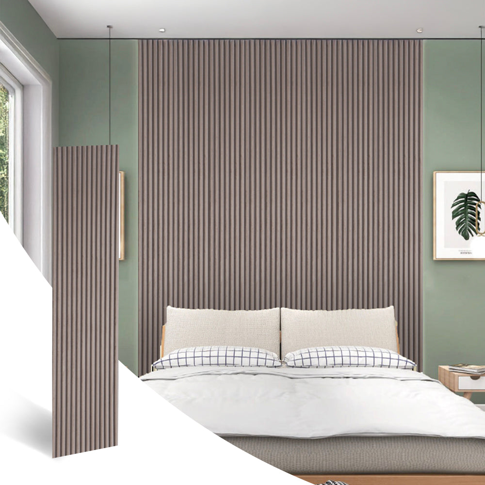 Panneau Acoustique Bois Daim Kaki 260 x 60 CM - Bois Luxe