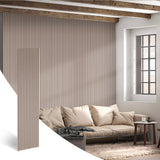 Panneau Acoustique Bois - Textile Daim Taupe - Design Luxe